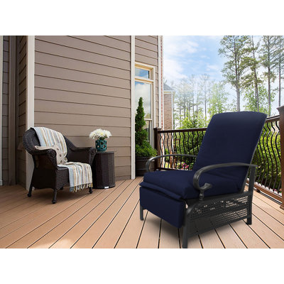 Aadhira Adjustable Outdoor Recliner with Cushions, Comfortable Patio Recliner Chair