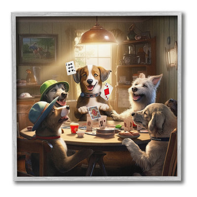 Dogs & Magic Tricks Framed Giclee Art by Jim Baldwin