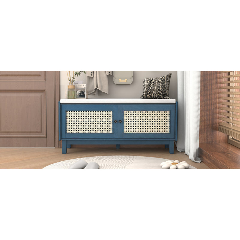 Banc de hall d'entrée Trexm Boho, Marine antique