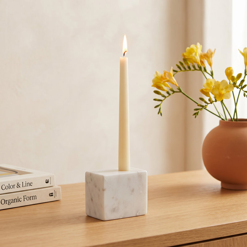 3.25'' H Stone Tabletop Candle Accessories
