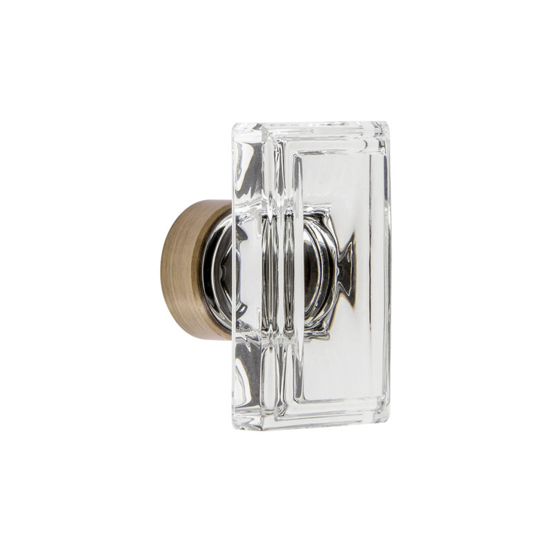 Carré Rectangular Cabinet Knob, Vintage Brass