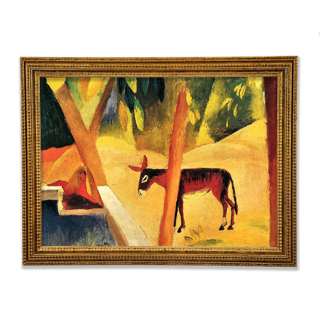 Esel in den Palmen von August Macke - Einzelne Bilderrahmen Kunstdrucke