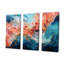Tempête abstraite rose et bleu - ensemble de toiles abstraites-427759538-427759536