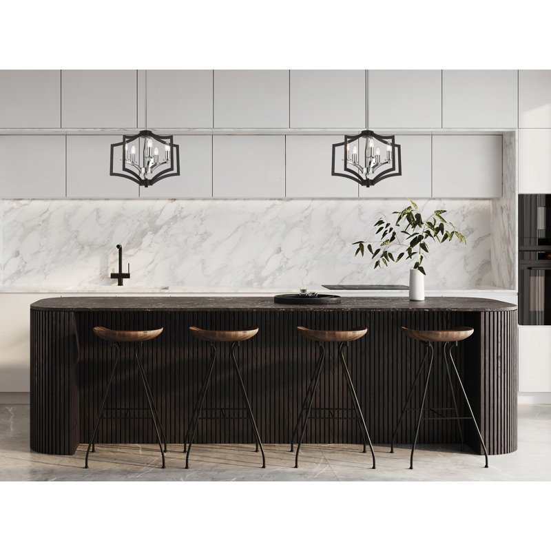 Modern 5-Light Black And Chrome Metal Pendant