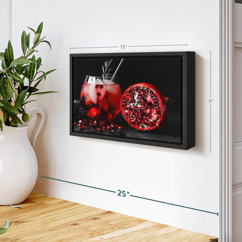 Reproduction d'art sur toile cocktail Pomegranate Prosecco, H 9 po x l 13 po