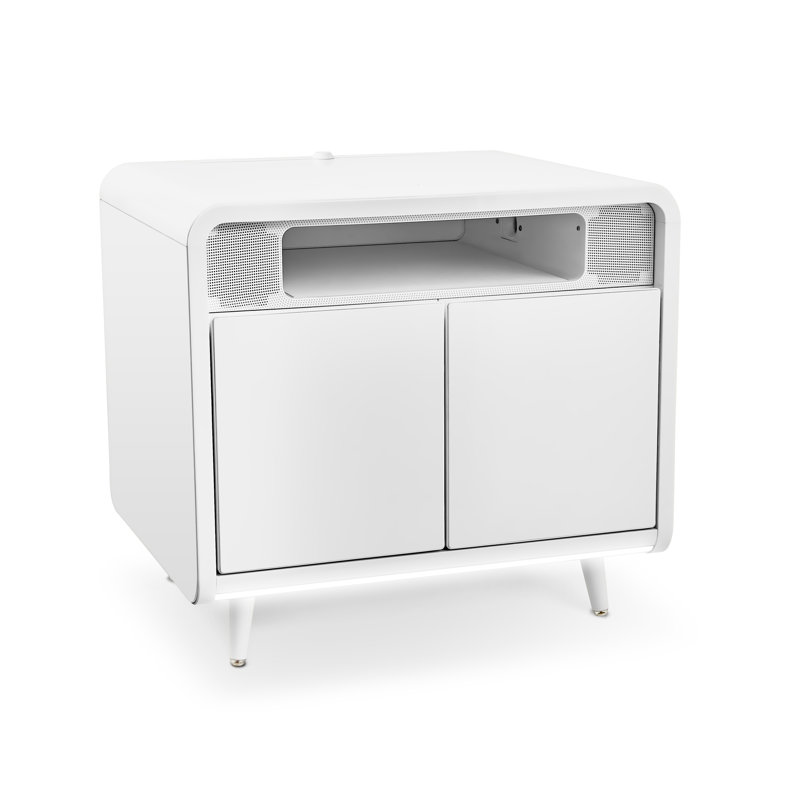 Sobro Smart End Table with Built-In Outlets, White