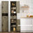 69" H Tall Bathroom Storage Cabinet With 2 Barn Doors And 1 Drawer, Narrow Storage Unit, Adjustable Shelves,Floor Cabinet For Bathroom, Living Room, Entryway,Kitchen,(Grey)-961509308