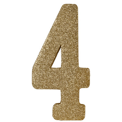 3-D Glittered "4" Centerpiece