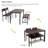Pickell 4-Person Dining Table Set, 2 Chairs With Backrest,2-Person Bench With Storage Rack-961852169