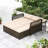 Patio Rattan Daybed Wicker Loveseat Sofa w/ Multifunctional Ottoman-2120068891