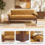 Canapé minimaliste à deux places en chenille - Sofa moderne capitonné avec accoudoirs rembourrés et coussin d'assise amovible-1463061065