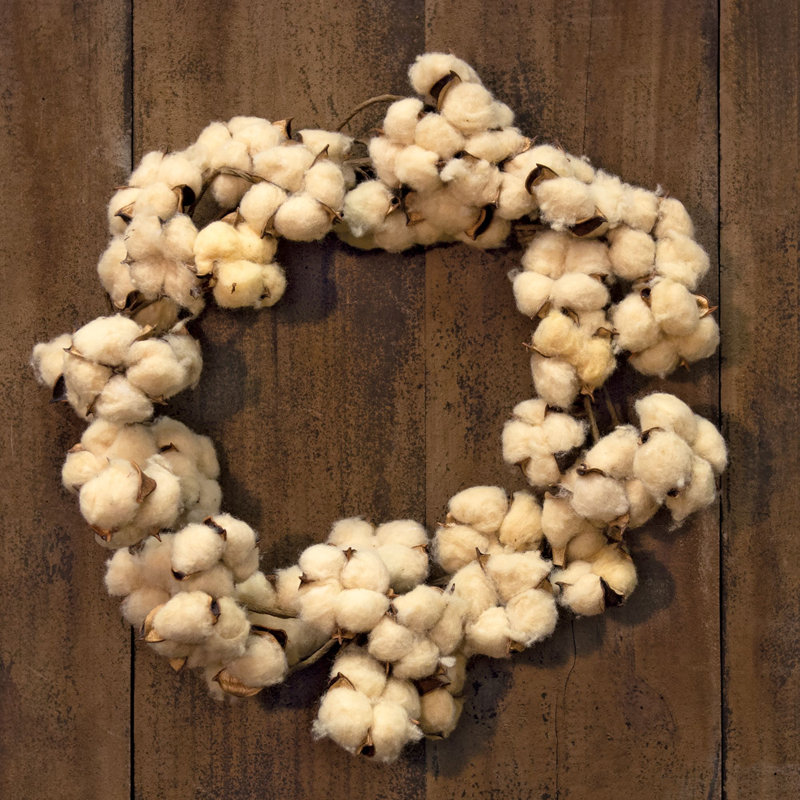 Faux Cotton 16'' Wreath