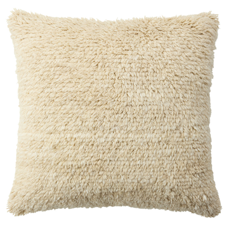 Coussin Bacci, Beige, Carré 24 po, Polyester