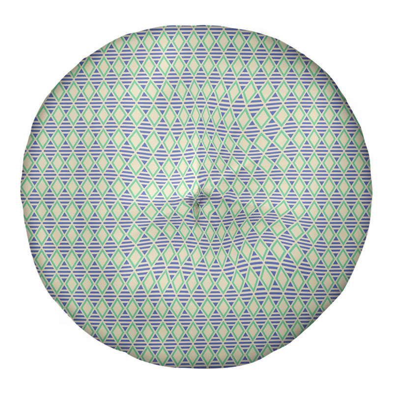Coussin de sol Katelyn Elizabeth, 30 po x 30 po, Vert / bleu