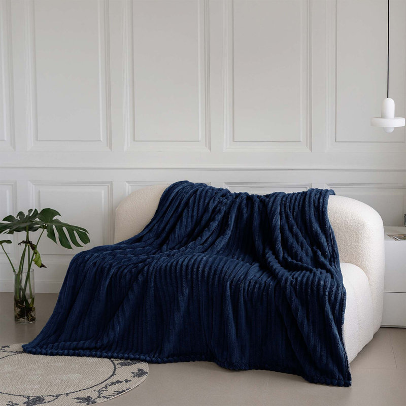 BELLISSIMA PLUSH THROW, 305cm x 305cm, Navy
