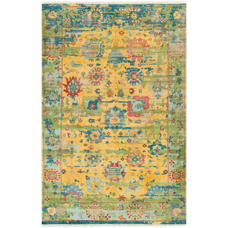 Bally Wool Oriental Area Rug, Rectangle 6' x 9'