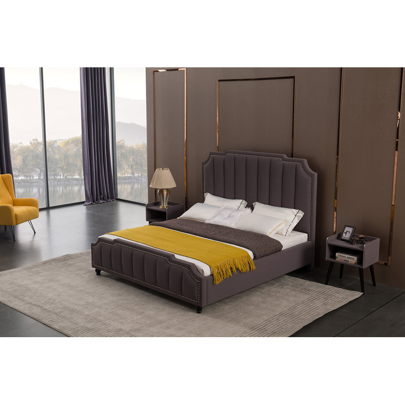 Upholstered Platform Bed, King