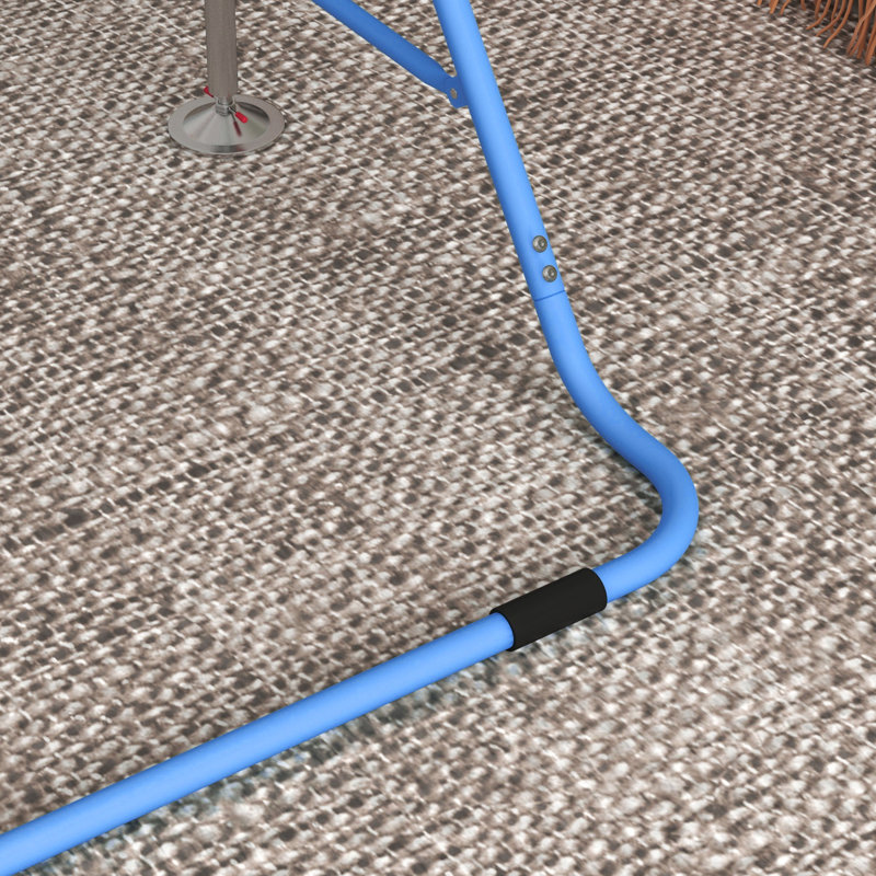 HOMCOM Kids Gymnastic Bar Foldable Horizontal Training Bar Blue
