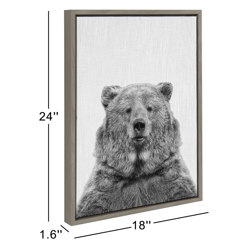 «Bear, Deer and Wolf» par Simon Te of Tai, reproduction d'art sur toile encadrée, Naturel