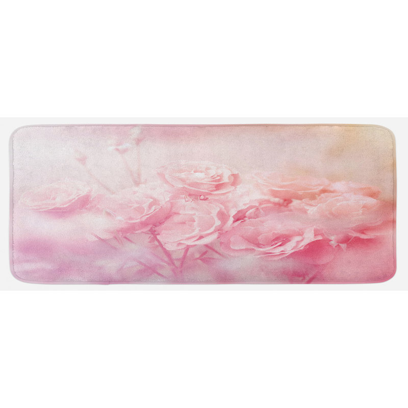 Tapis de cuisine rose clair pâle
