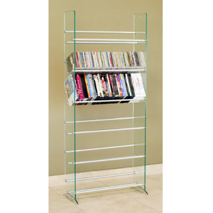 Glass DVD/CD Rack for Storage 336 CDs 234 DVDs