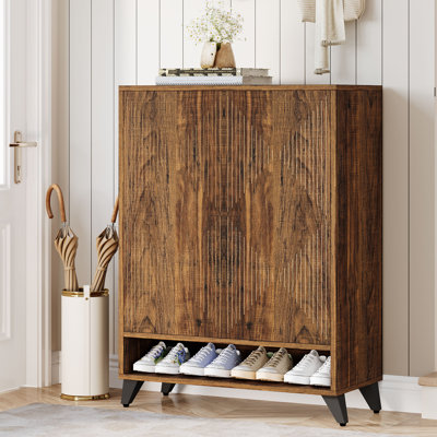 24 Pair Shoe Storage Cabinet With Adjustable Shelves