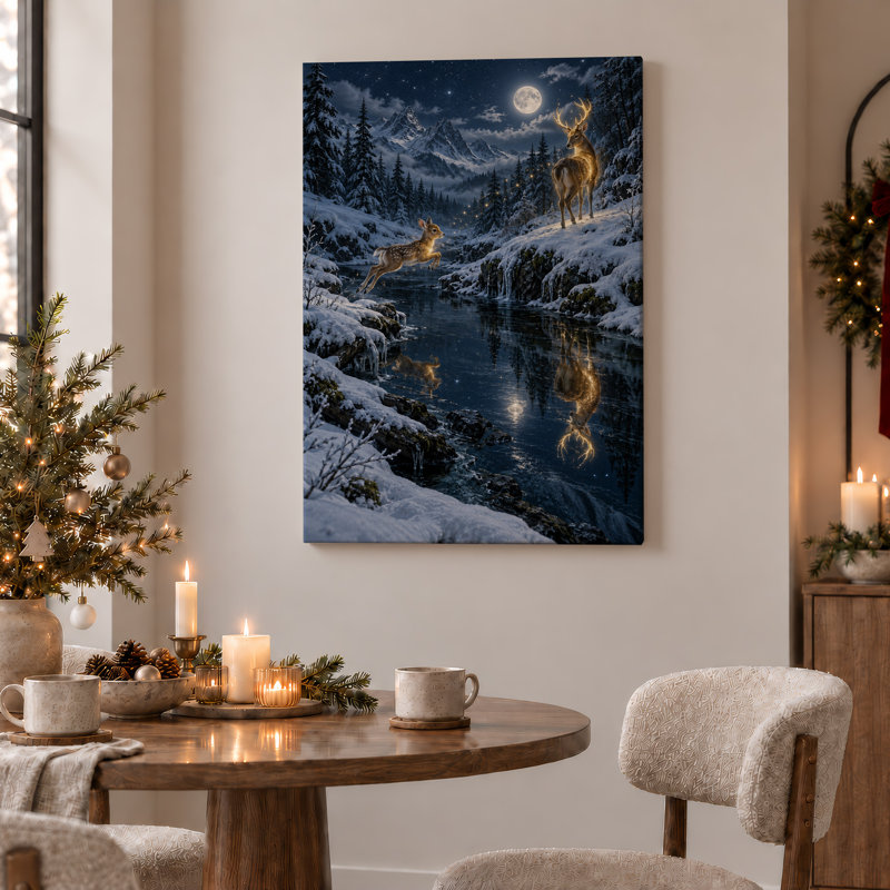 Art mural sur toile Glowing Deer, H 24 po x l 16 po