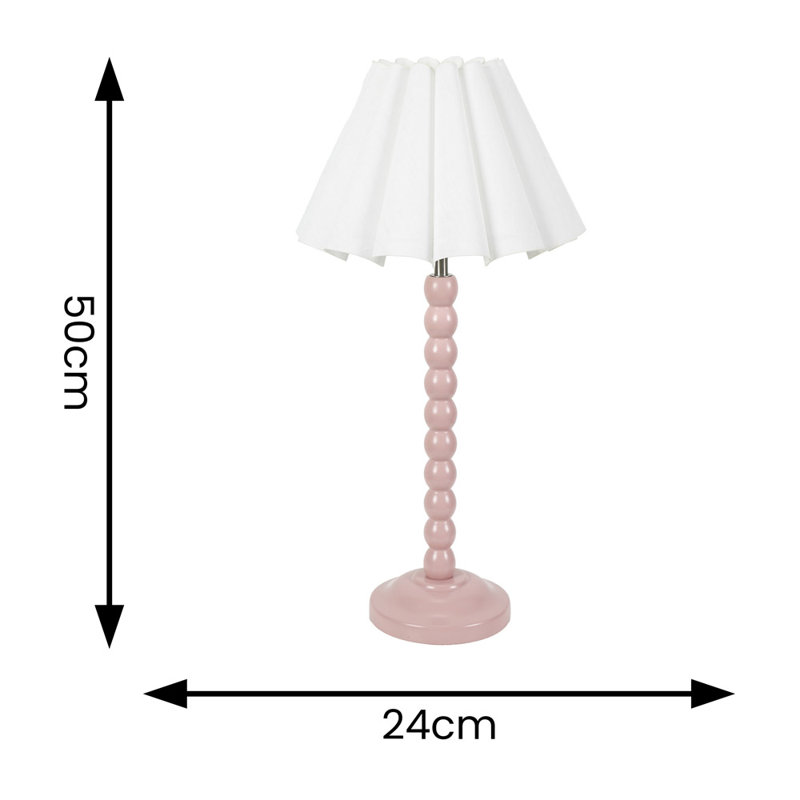 Asayo Wood Table Lamp, No, White, Pink