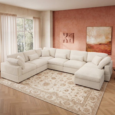 Canapé modulaire rembourré en forme de U Bouley Beige