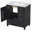Meuble-lavabo 30 po avec lavabo, une porte avec tablette et trois tiroirs, porte à fermeture douce, noir-1060156317