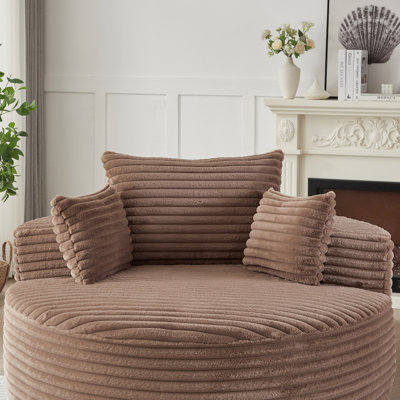 Canapé-lit simple en éponge de 55 pi en velours côtelé, sans assemblage requis, fauteuil moelleux moderne pour le salon, la chambre à coucher, le salon et la salle de projection (pas une chaise pivotante).