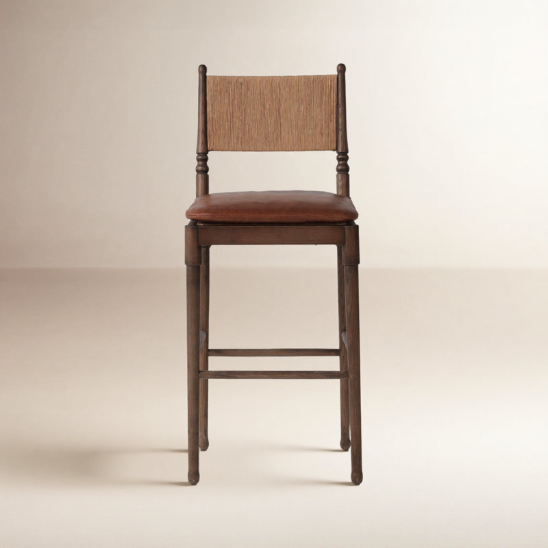 Fayth Stool with Cushion, Bar Stool (29.5” Seat Height)”, Brown
