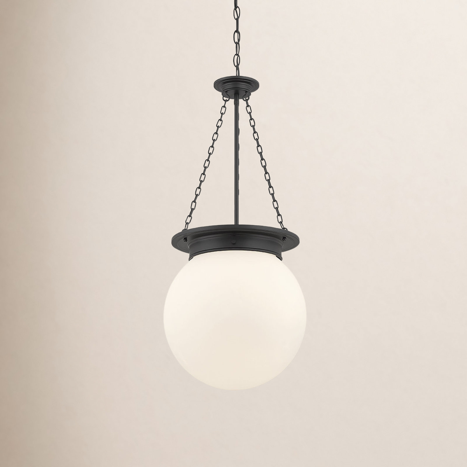 Chachi 3-Light Sphere Globe Pendant, Matte Black