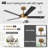 Vaczon 48" Modern Smart Dimmable Ceiling Fan with 3CCT LED Lights, 6-Speed Reversible DC Motor, Timer, Remote and App Control-2031037055