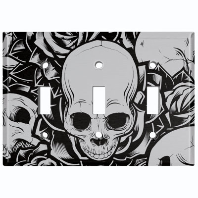 Patterned 3 - Gang Toggle Light Switch Standard Wall Plate