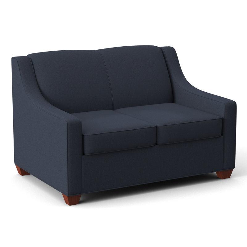 Phillips 52" Square Arm Loveseat with Reversible Cushions, BM Cherry, Fluff Lapis