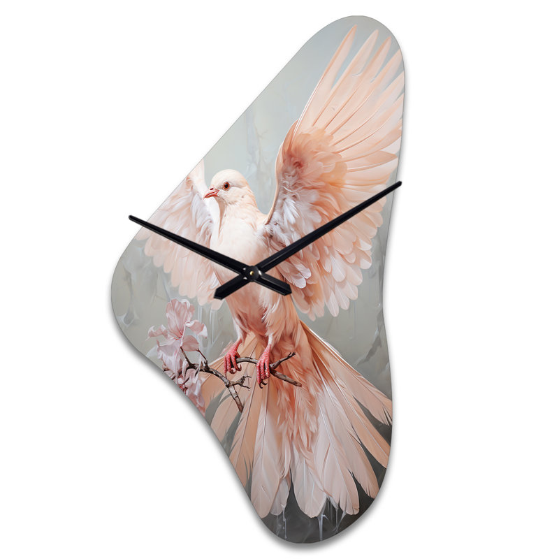Horloge murale en forme de colombe rose Kumasi, Médium