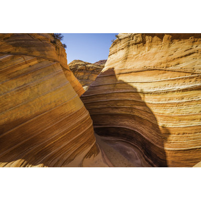 Slot canyon through desert strata wilderness The Wave Arizona