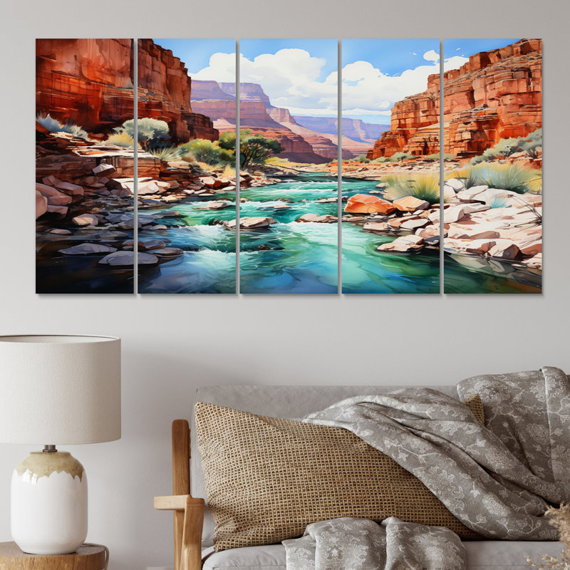 Nevada Canyon River - chef-d'œuvre d'art mural en métal