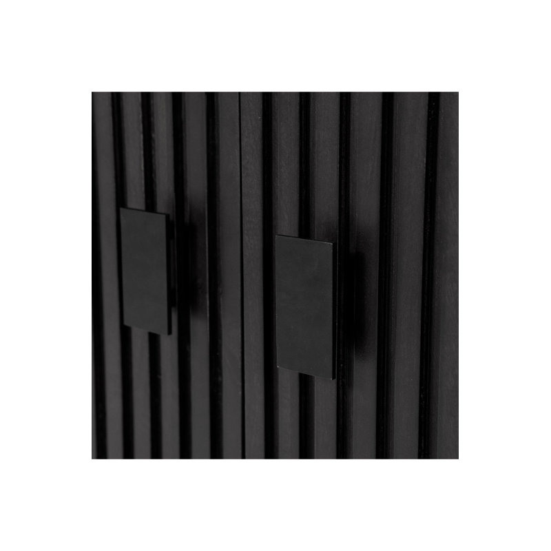 Cabinet Solid Wood Bookcase, Black