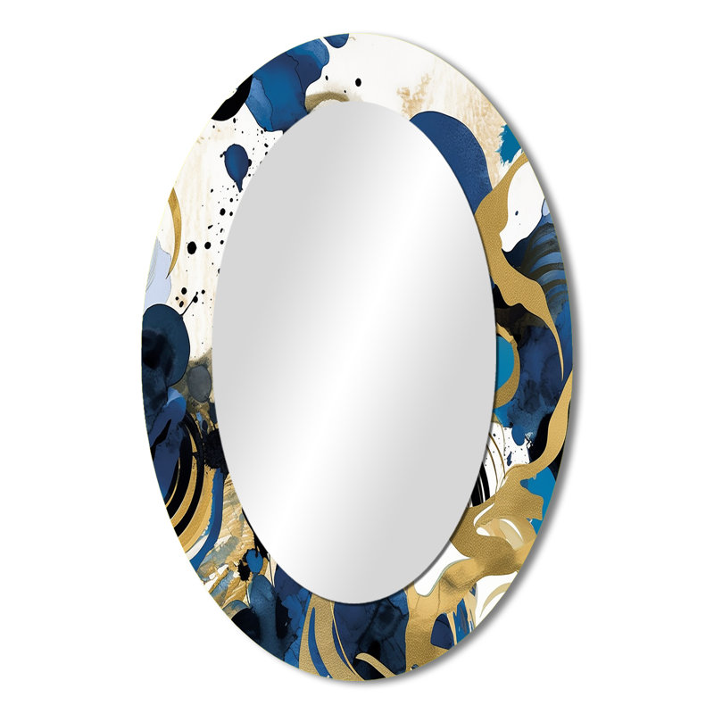 Longino - Miroir abstrait en métal, 36 po x 24 po
