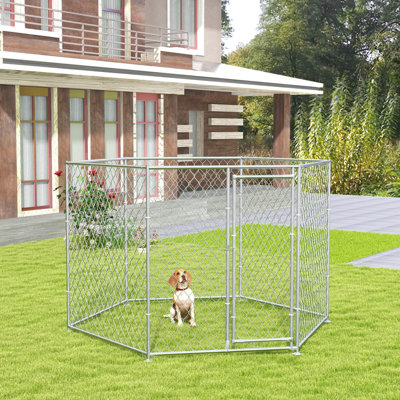 Parcours d'extérieur pour chien avec porte verrouillable pour chiens de taille moyenne et grande