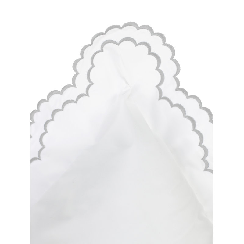 Berrada Double Scalloped 100% Cotton Sham, Gray