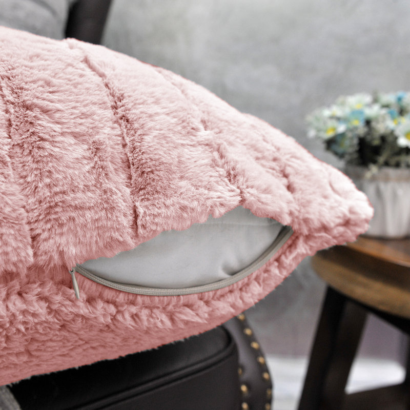Super Mink Square Pillow Cover, Rose Smoke