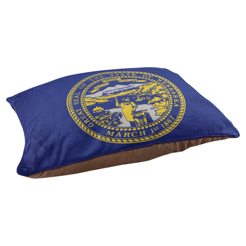 Coussin stylisé nebraska flag Burien, L 19,5 po x l 29,5 po, Marron foncé