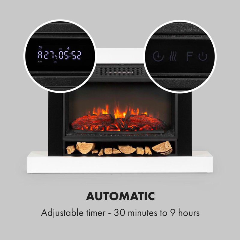 Vulsini Klarstein 100cm W Black Electric Fireplace with 1.9 BTU
