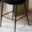 Moderne de 2 tabourets de bar noirs, structure en métal, support ergonomique, siège de 25 pouces, bon pour la cuisine et les tabourets de comptoir d'hôtel avec revêtement en tissu, 2, repose-pieds solidement soudés, facile à installer,
