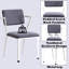 Chaise de bureau industrielle avec tissu gris et blanc, dossier haut, siège fixe, coussins, pieds et structure en métal, tissu de finition, dossier, coussin de siège, structure, look