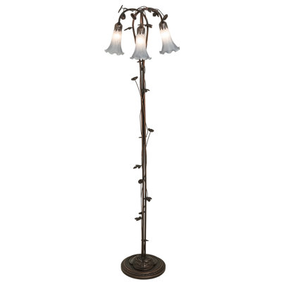 Lampe sur pied à 3 lumières en verre Favrile Pond Lily