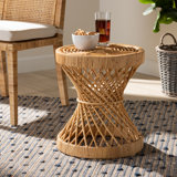 Rattan Knotts Pedestal End Table